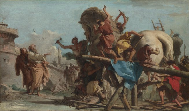 Giovanni Domenico Tiepolo, The Building of the Trojan Horse (after 1760)